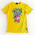 Money King Graphic Tee Mens M Yellow Streetwear Cartoon Hip Hop Y2K