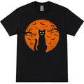 Vintage Scary Christmas Cat Costume Retro Cat Moon Black Cat T-Shirt