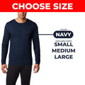 32 Degrees Heat Men’s Shirt Long Sleeve Crew Performance Mesh Navy, Sizes S/M/L