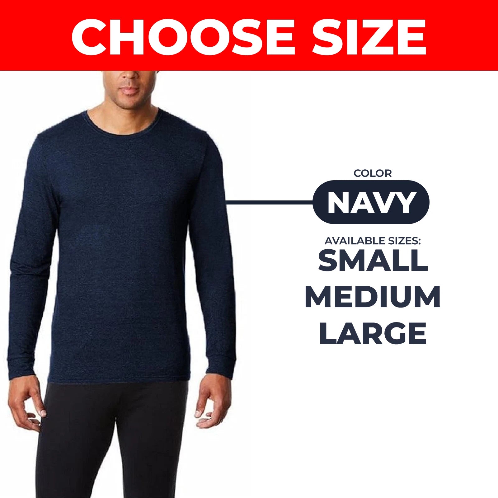 32 Degrees Heat Men’s Shirt Long Sleeve Crew Performance Mesh Navy, Sizes S/M/L
