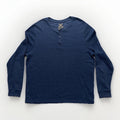Vintage Faded Glory Henley XL Thermal Shirt Navy Blue Waffle Knit Y2K Grunge