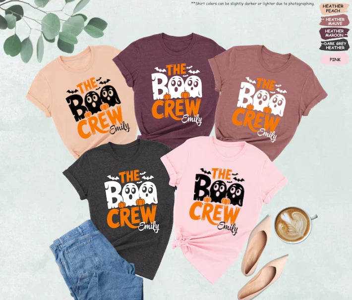 Unisex The Boo Crew Halloween Graphic T-Shirt Spooky Family Tee 5XL Image 1 of 4