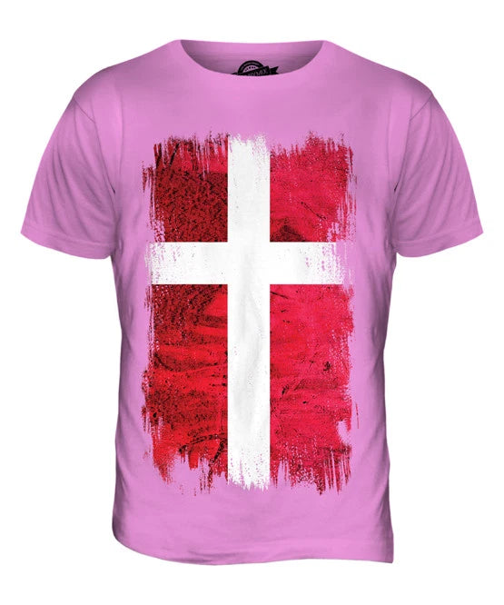 DENMARK GRUNGE FLAG MENS T SHIRT TEE SHIRT XS S M L XL 2XL 3XL 4XL 5XL