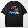 Retro Miami Sunset 911 T-Shirt Vintage German Sports Car Palm Tree Graphic Tee
