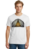 Tent-Lantern Mens Graphic Tee, 100% Cotton, Casual Summer Wear