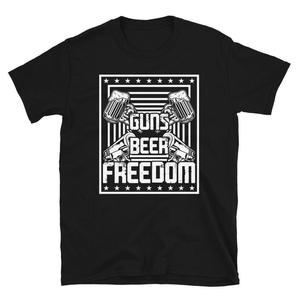 Guns Beer Freedom Short-Sleeve Unisex T-Shirt | American Patriot