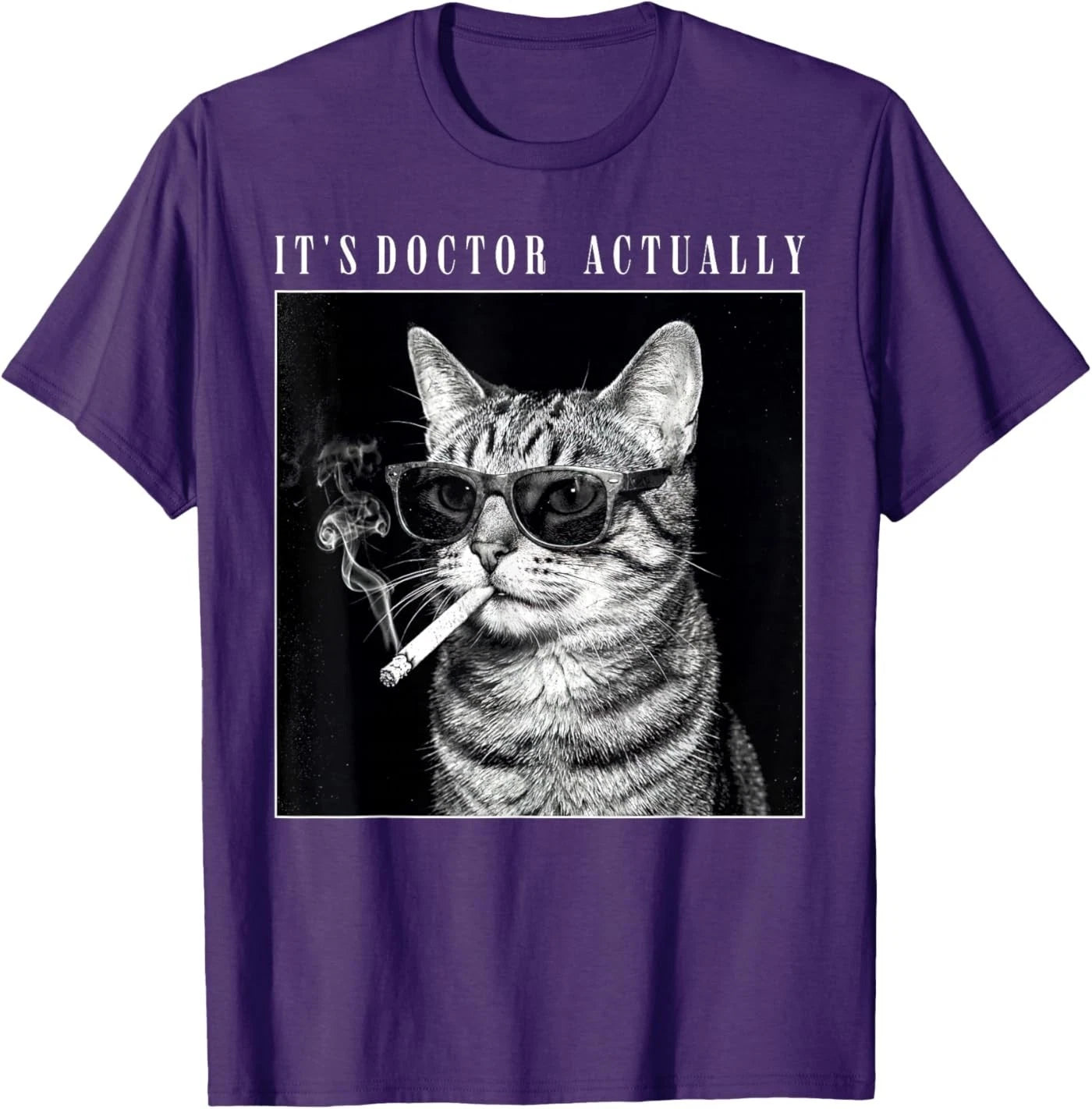 It's Doctor Actually Cool Smoking Cat Funny Phd Graduation T-Shirt