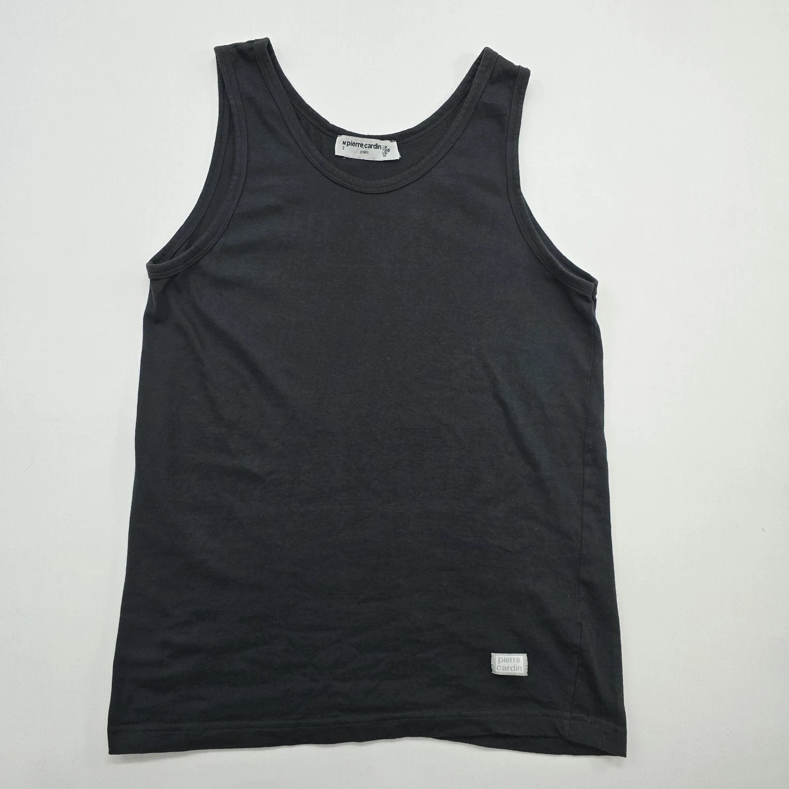 Pierre Cardin Boys Black Cotton Tank Top Little Kid Size 3 Regular