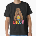 Funny Capybara Bruh Meme Easter Day Cute Animal Unisex T-Shirt Image 1 of 4