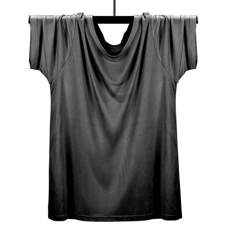 Men's 100% Silk T-shirt Knitted Crew Neck Short Sleeves Summer Casual Tops Soft
