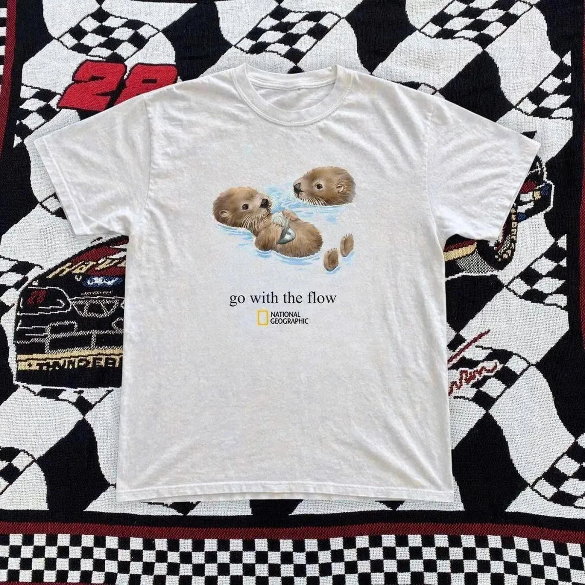 Otter Go With The Flow T-Shirt, Animal Tee, Gifts Shirt, Unisex Vintage Graphic