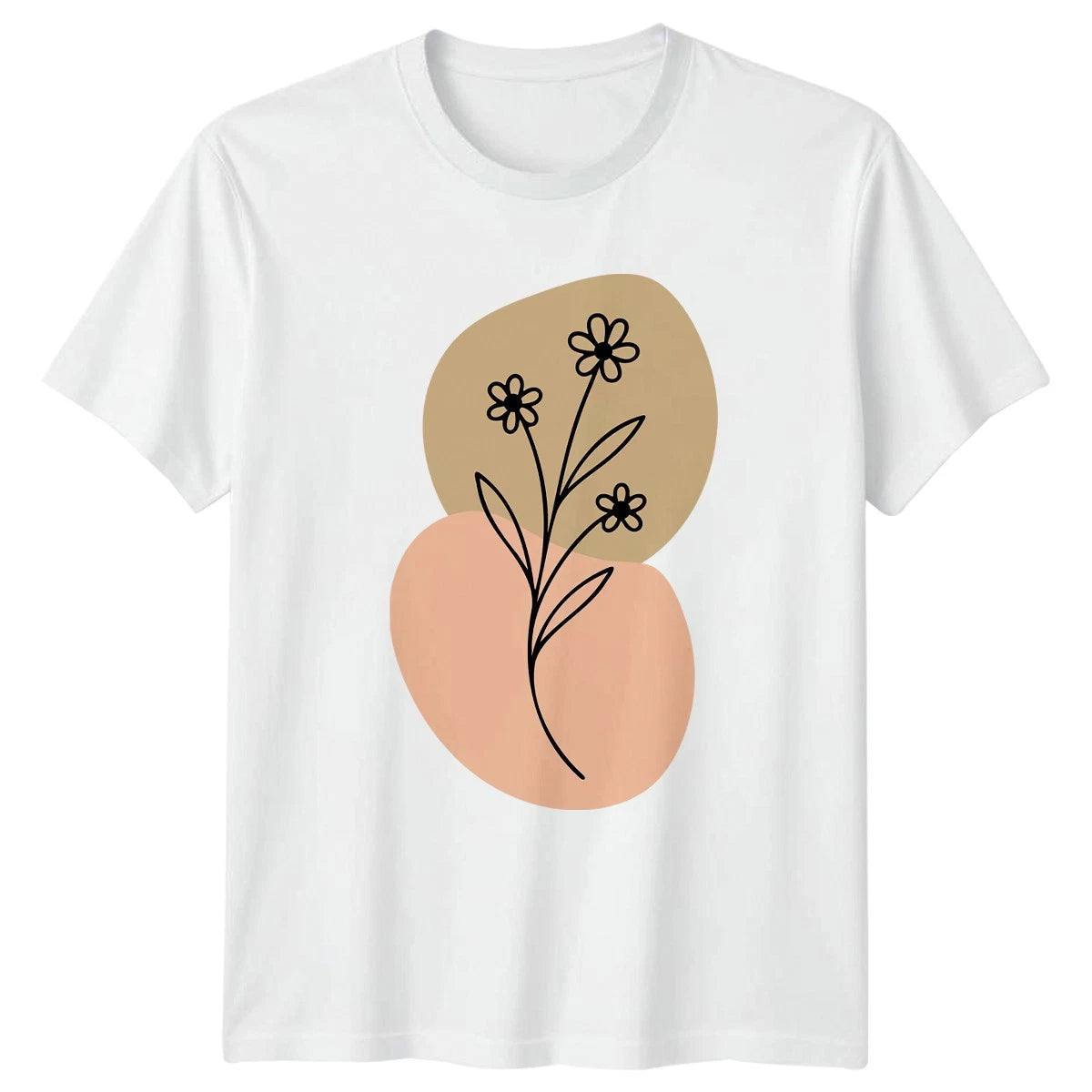 Minimalist Flower Botanical Floral T-Shirt Birthday Gift For Him And Her