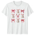 Kawaii Pink Bow Bunny Rabbit Aesthetic Womens T-Shirt Pastel Aesthetic Animals