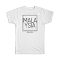 Gift T-Shirt : MALAYSIA Malaysia Square Modern Minimalist Font