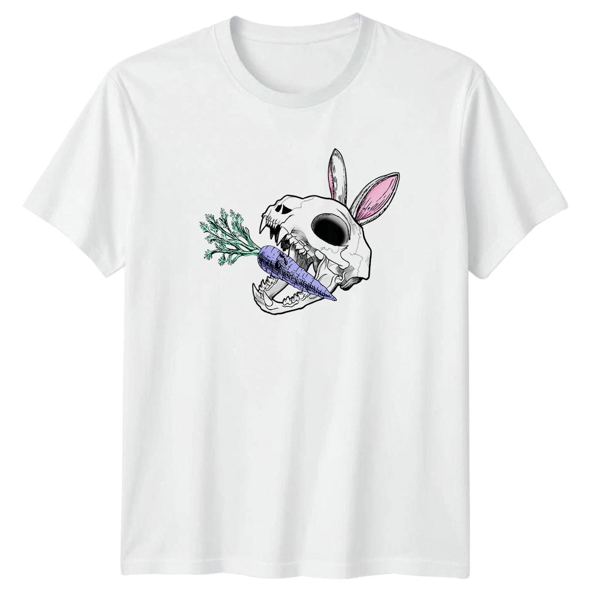 Pastel Goth Bunny Skull Carrot T-Shirt Dark Easter Apparel Easter Gift