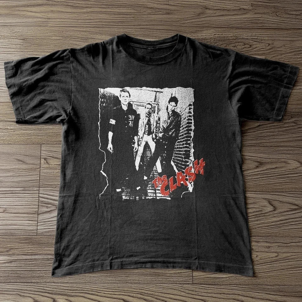 The Clash Vintage Classic Punk Rock Band Music Black Graphic T-Shirt Image 1 of 4