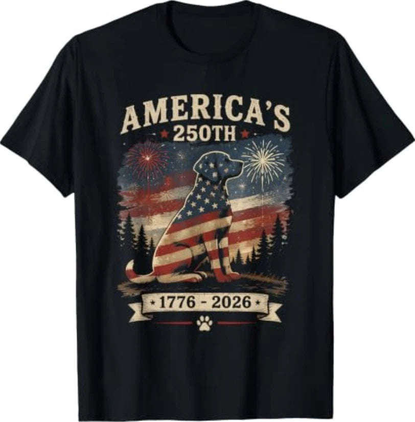 Labrador Retriever America's 250th Anniversary 1776 2026 T-Shirt