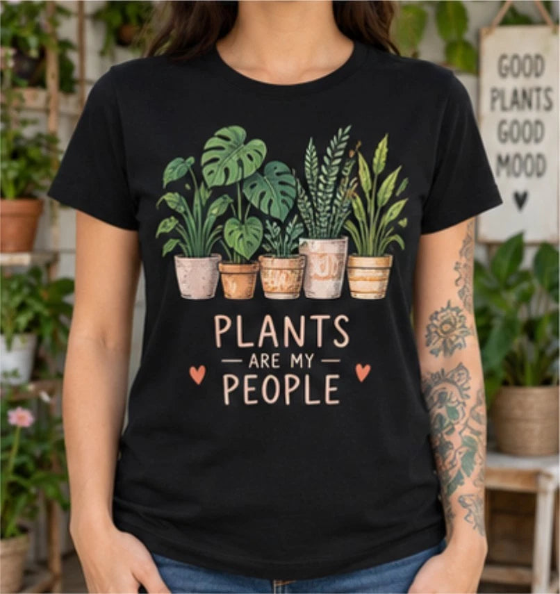Plants Are My People T Shirt Indoor Plant Lover Gardener Botanical Tee Nursery