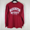 Washington Universiry Shirt Mens Extra Large Red Graphic Crew Neck Long Sleeve