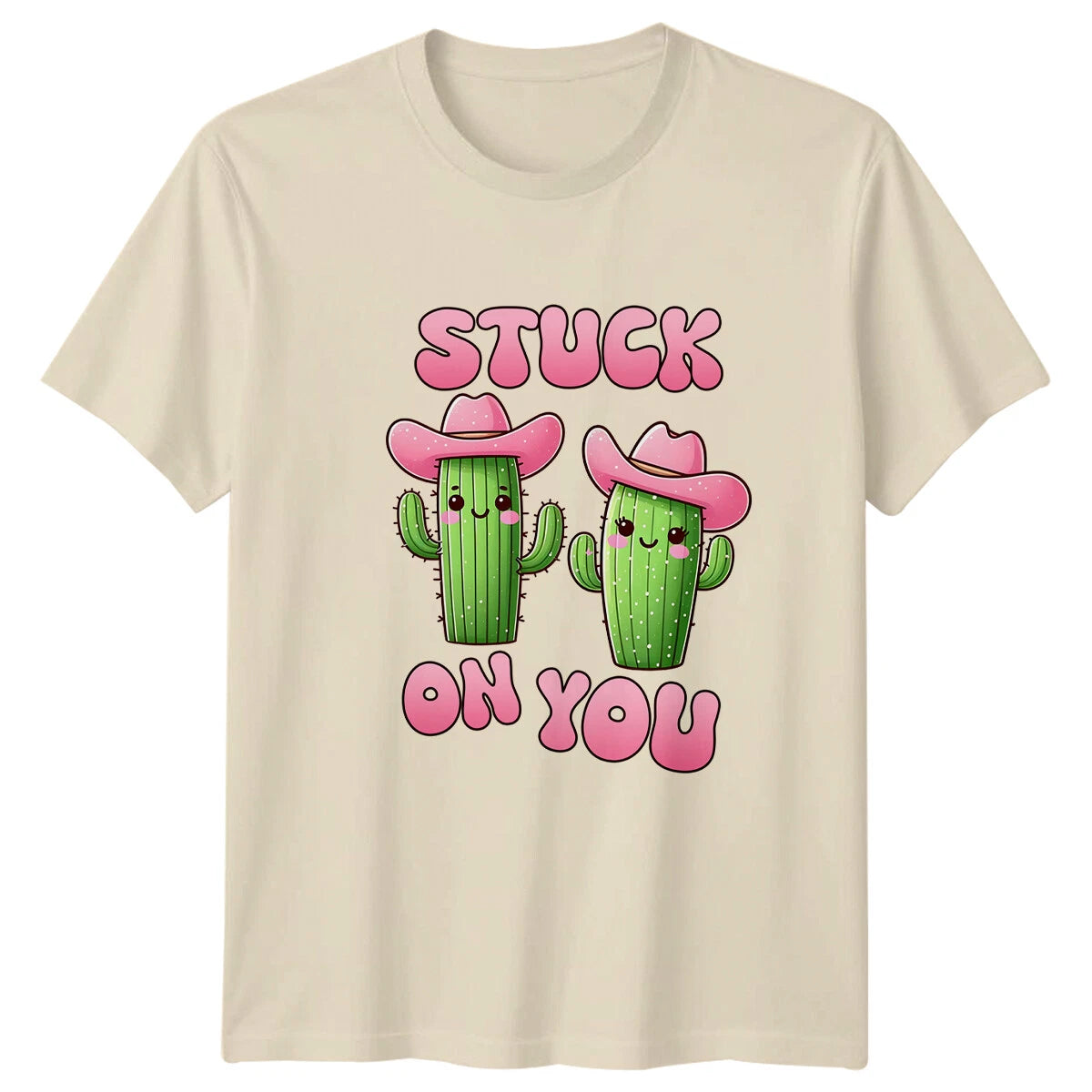 Stuck On You Cactus Cowboy T-Shirt Western Desert Cute Graphic