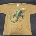Vintage Collared Lizard Shirt 90s Y2K Reptile Nature Mens Size XL All Over Print