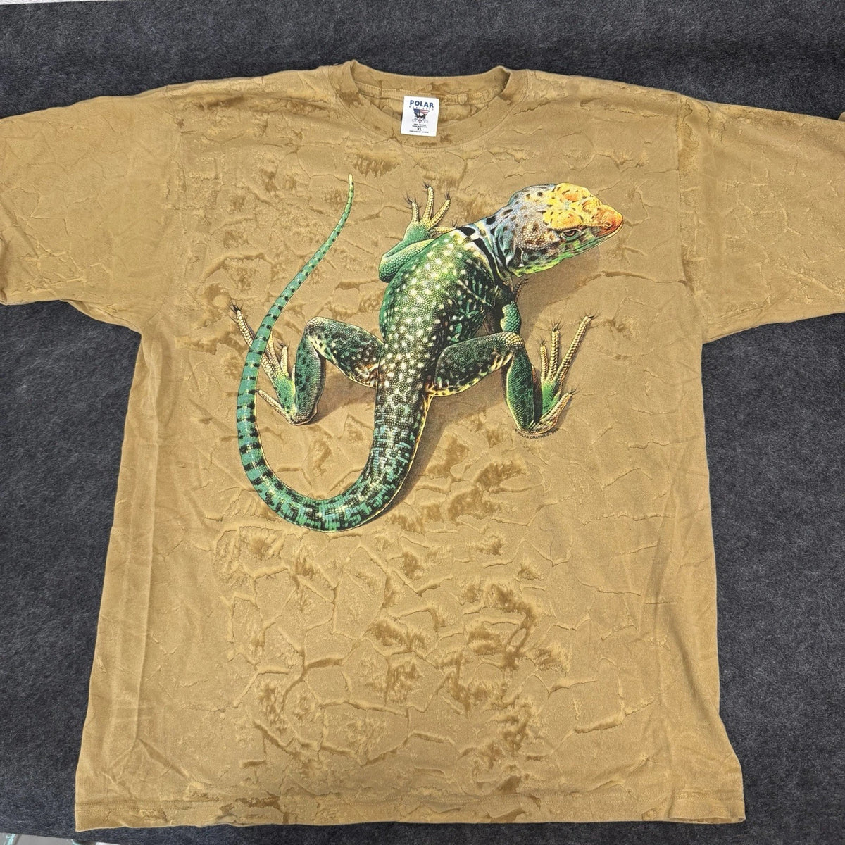 Vintage Collared Lizard Shirt 90s Y2K Reptile Nature Mens Size XL All Over Print