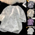 Tie Dye Men Short Sleeve T Shirt Loose Casual Street Top for American Fashion