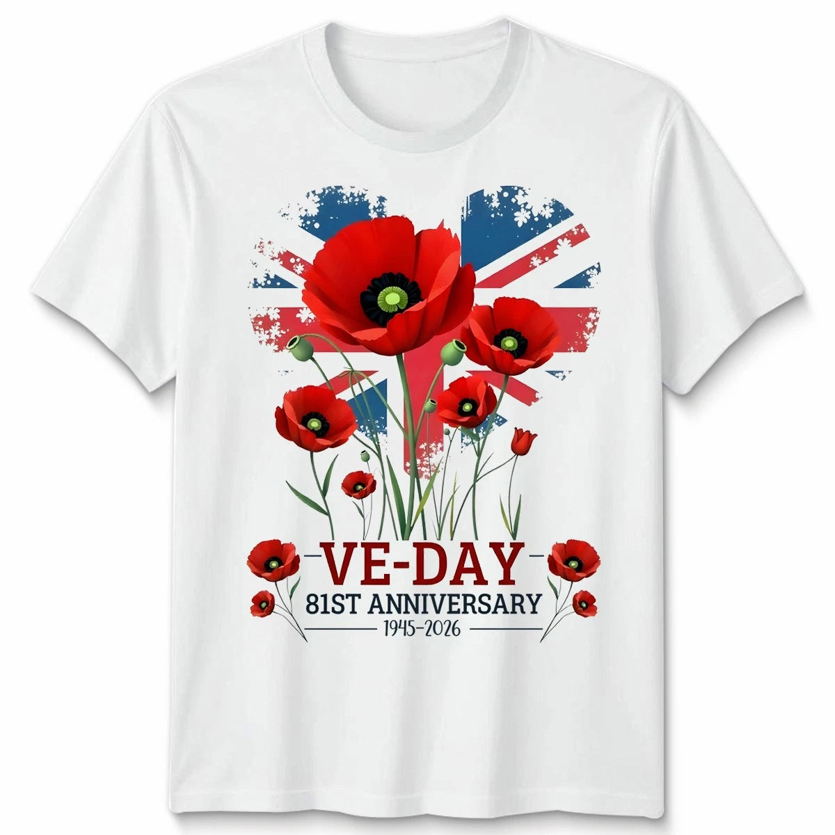 VE Day 81st Anniversary T-Shirt, UK Union Jack, WWII Remembrance, 1945 - 2026 #3
