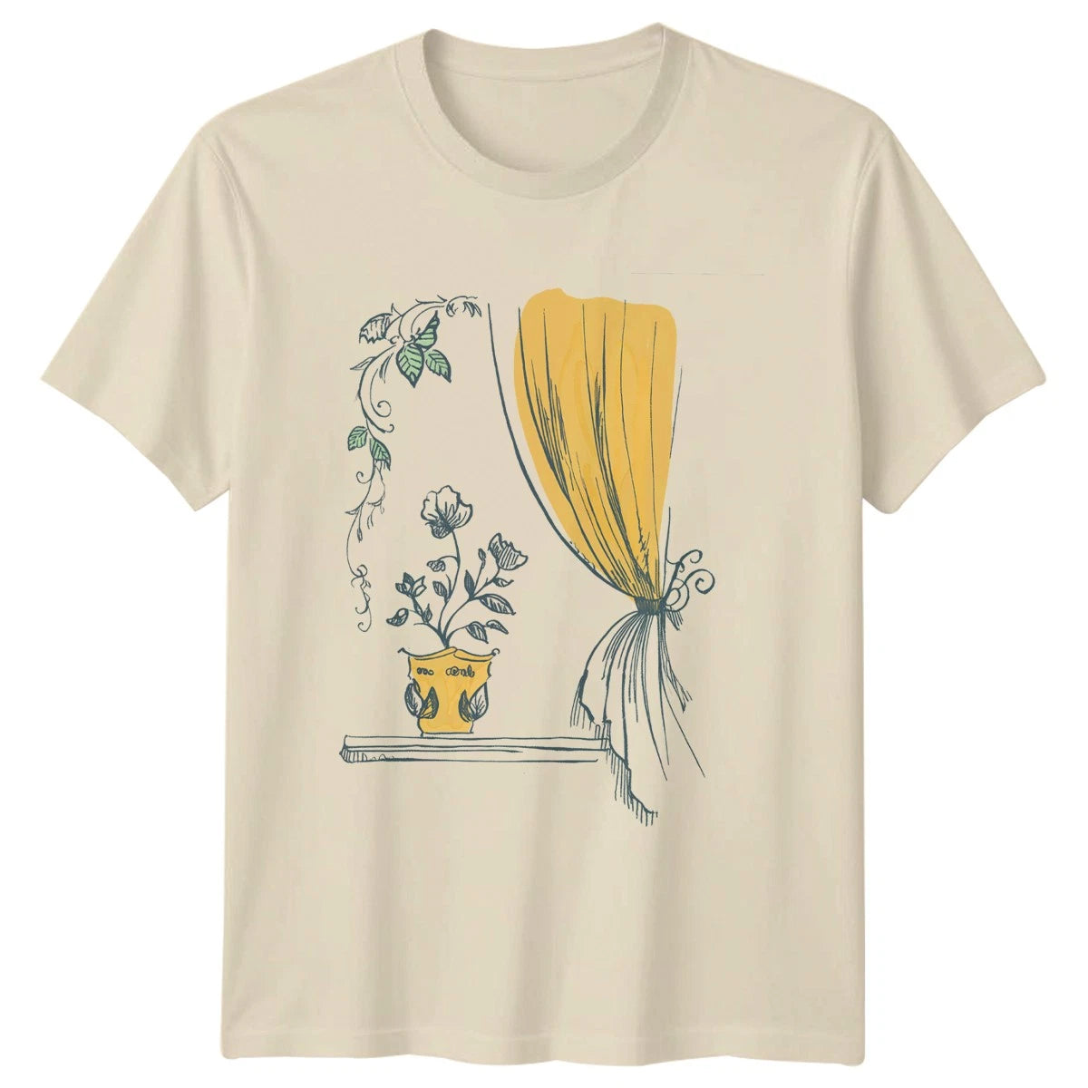 Botanical Indoor Garden Window Aesthetic Womens T-Shirt Cottagecore Plant