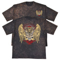 Love Death Skull Unisex Mens Rust 240gsm French Terry Acid Wash T-Shirt Grunge