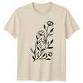 Minimalist Floral Design T-Shirt Botanical Wildflower Nature Birthday Gift