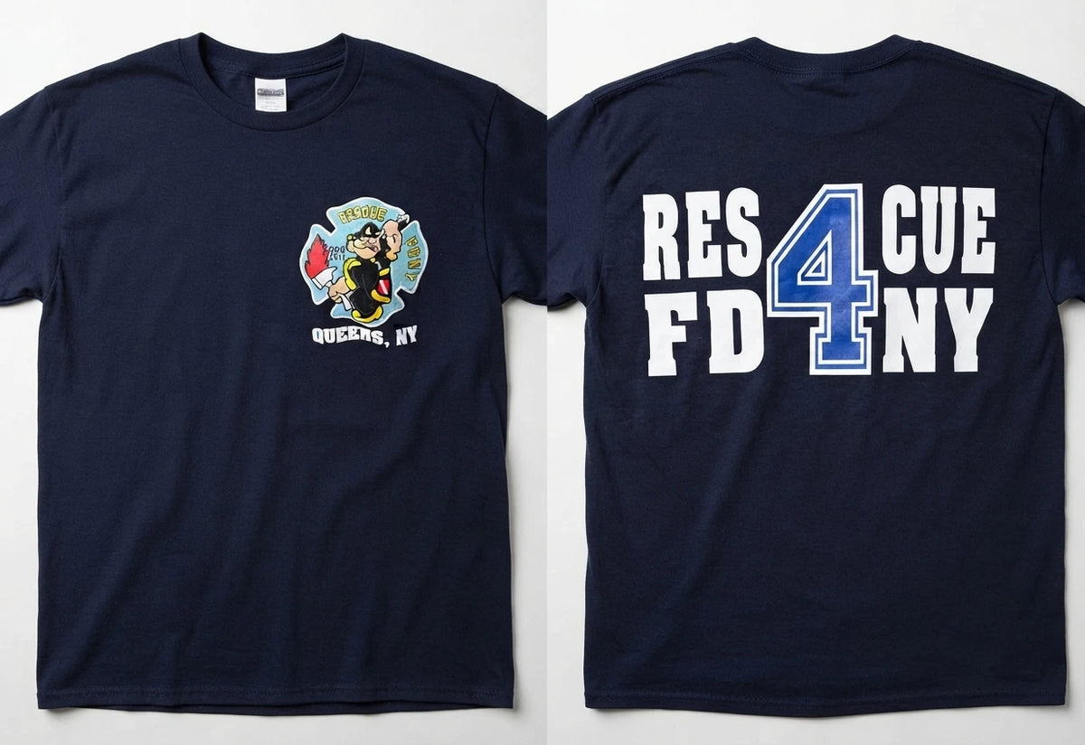 FDNY Rescue 4 Firefighter Rescue Graphic T Shirt