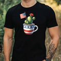 Men's USA Cactus Print Cotton T-Shirt Size XS to 5XL