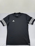 Adidas Climacool Black Jersey T-Shirt L Men's Short Sleeve 3-Stripes