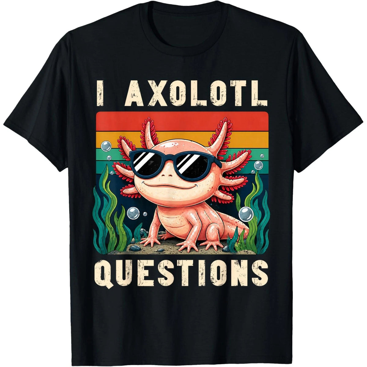 I Axolotl Questions Adults Youth Kids Retro Axolotl T-Shirt