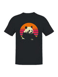 Retro Sunset Panda Design Men's T-shirt