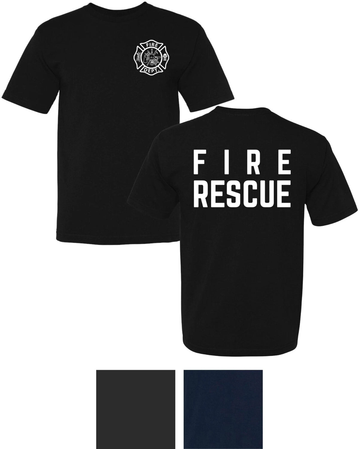 Fire Rescue Double Side Printed T-Shirt | Firefighter Honor First Responder Tees