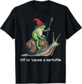 Funny Frog On Snail Off T-Shirt for Men, Women- Kerfuffle Design Image 1 of 3
