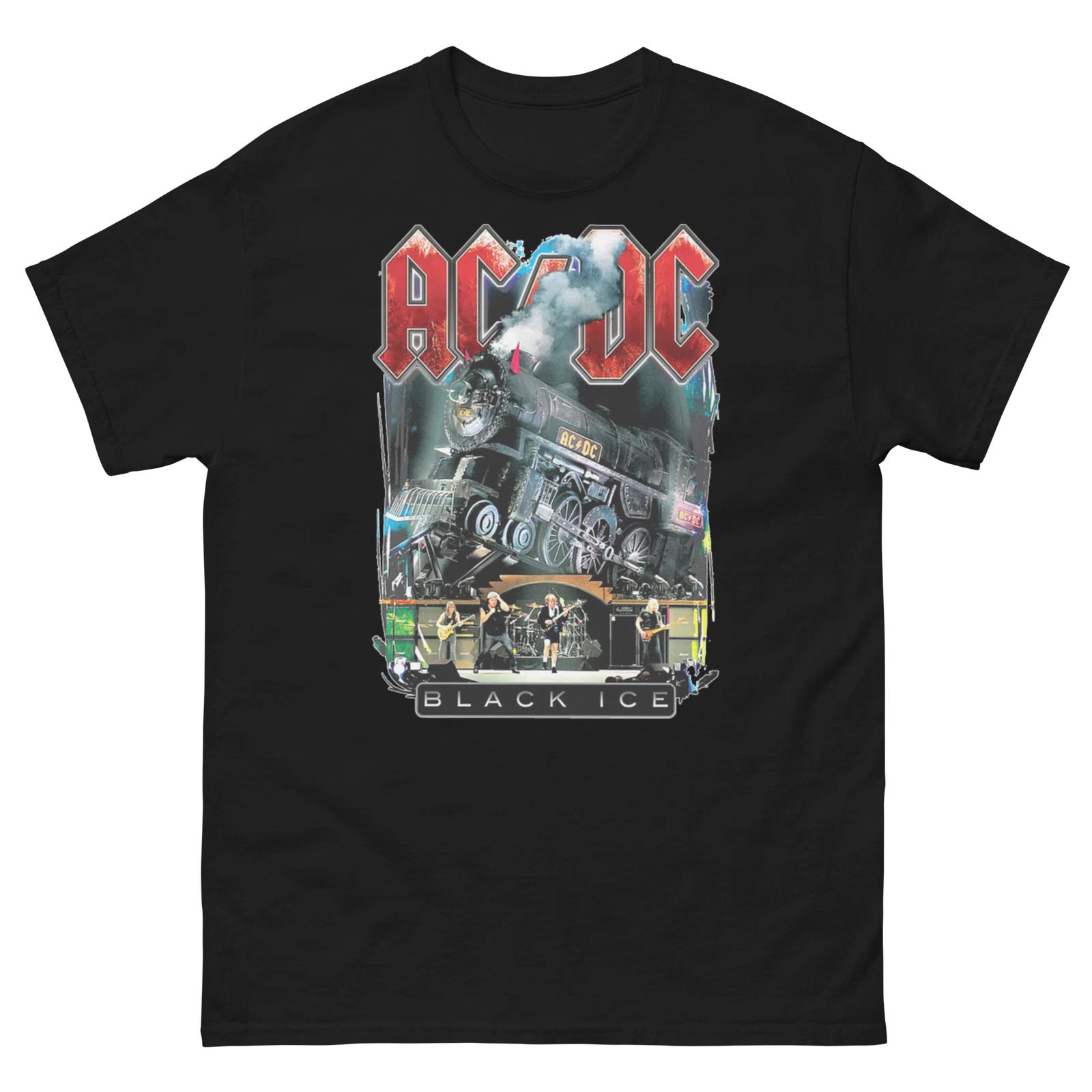 Black Ice ACDC Cover Metal Shirt Cool Rock Shirt Cheap, Fast Shipping