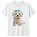 Small White Dog Womens T-Shirt Pet Lover Gift For Her