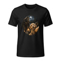 Goldendoodle Bigfoot Campfire T-Shirt Funny Dog Camping Tee Frisky Biscuits