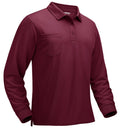 Mens Golf Polo Shirts Long Sleeve Athletic Quick Dry T-Shirts Casual Pocket Tops