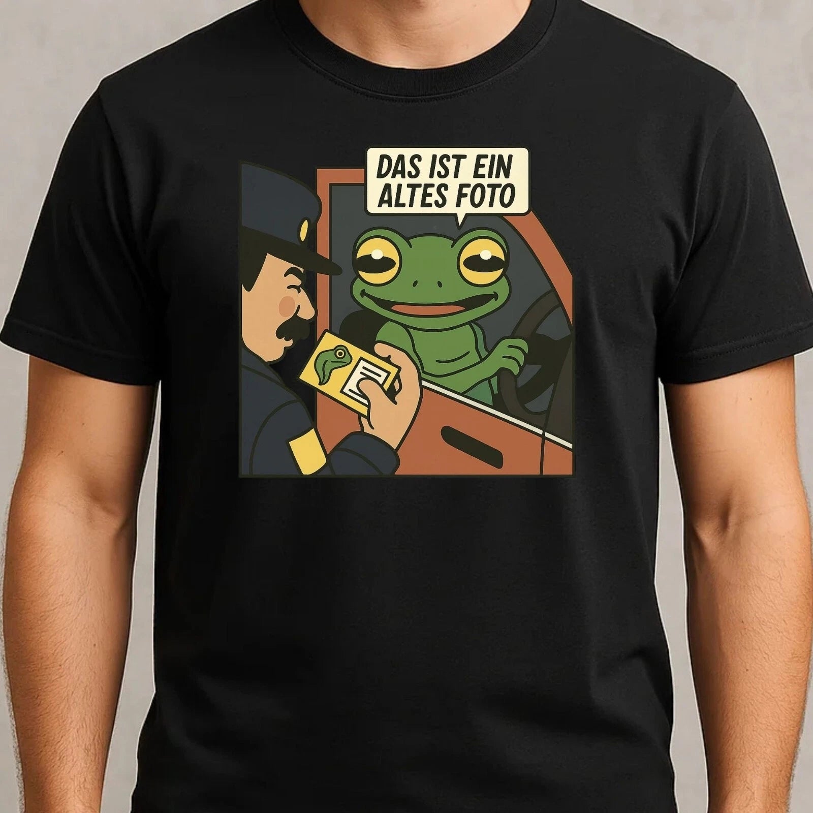 Mens Funny Frog Motif Cotton T-Shirt Size XS to 5XL