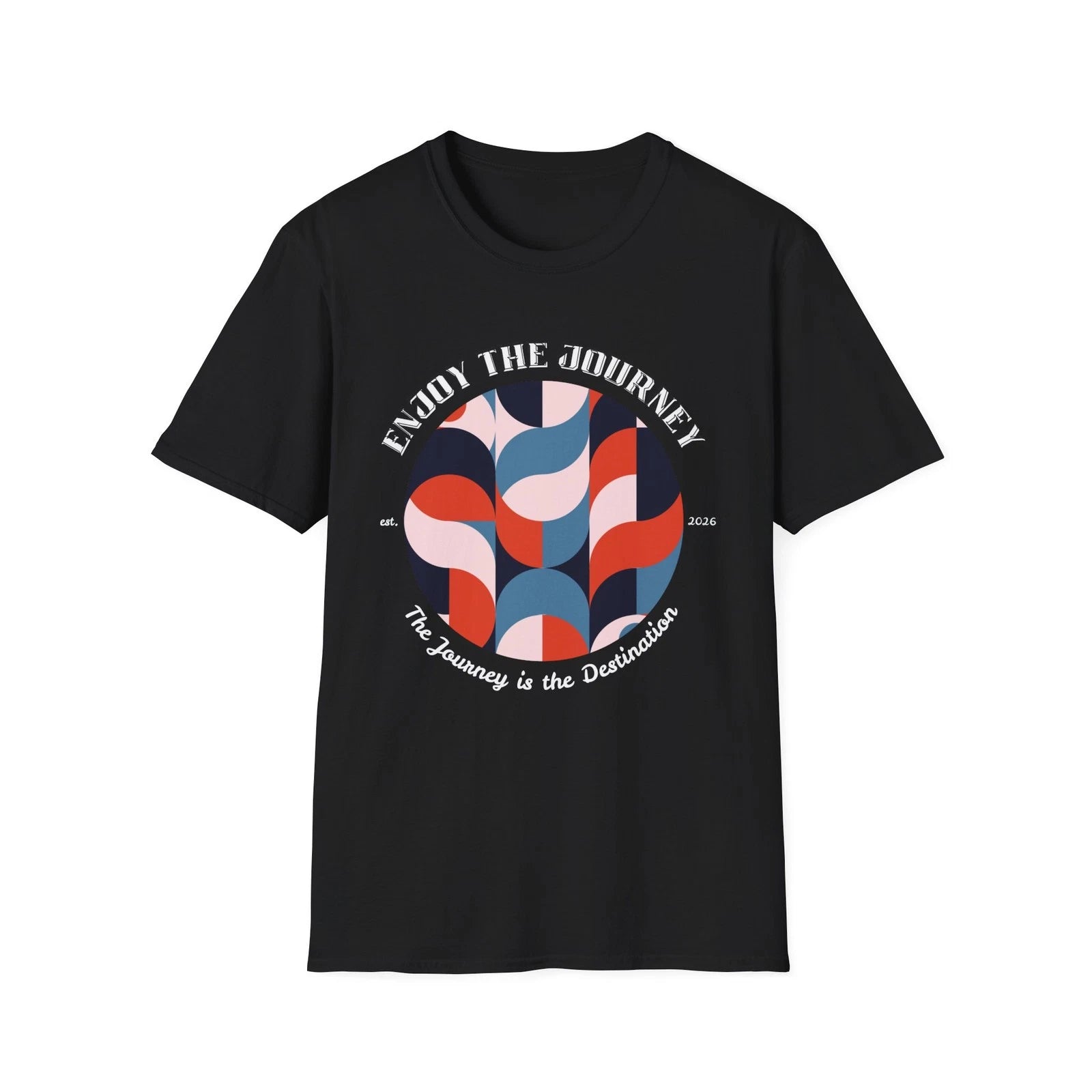 Enjoy the Journey abstract retro waves T-Shirt | Inspirational travel tee