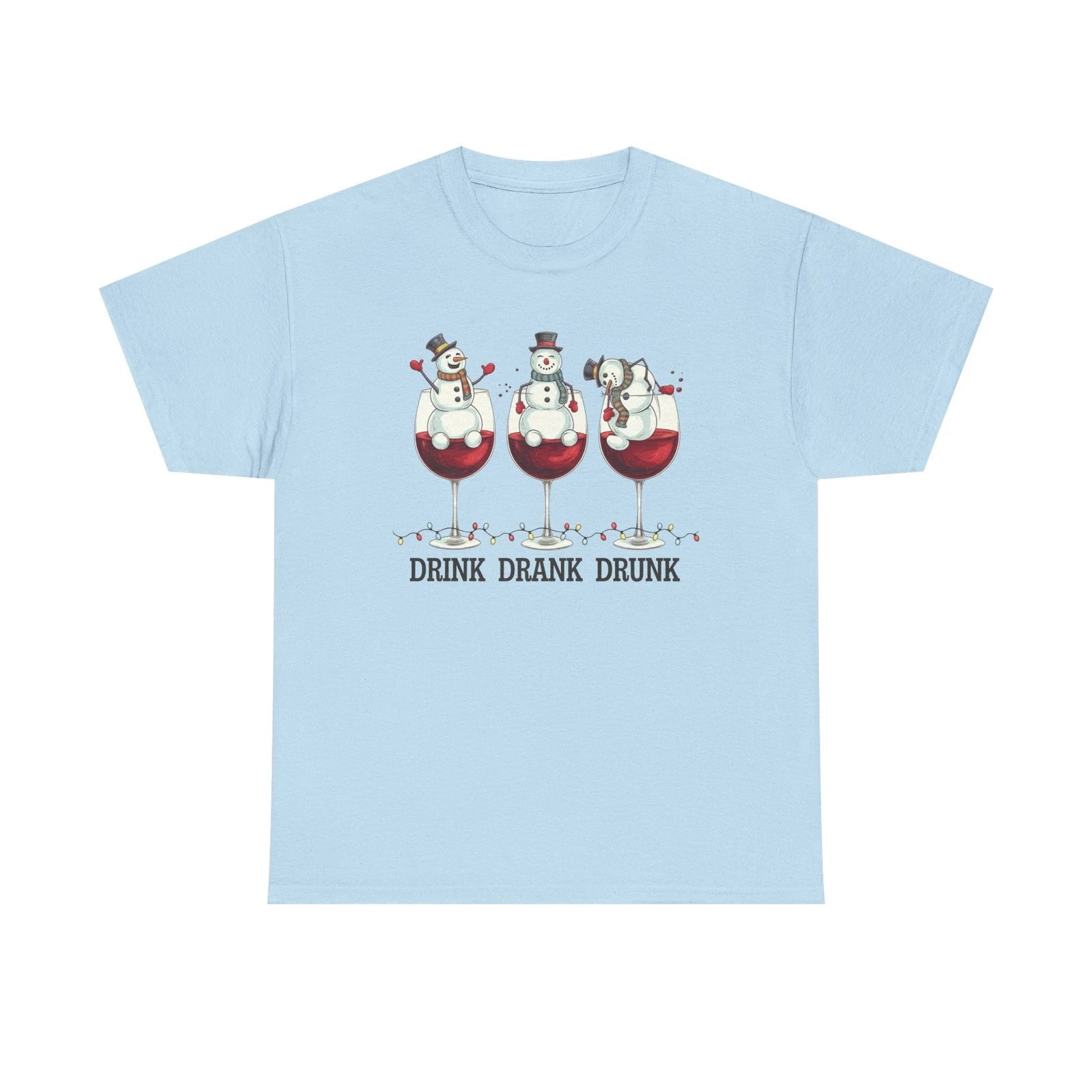 Drink Drank Drunk Christmas Shirt Funny Wine Snowman Tee Holiday Humor Gift