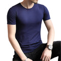 Short Sleeve Top Men Slim T-shirt Short Sleeve Slim Fit Regular Length