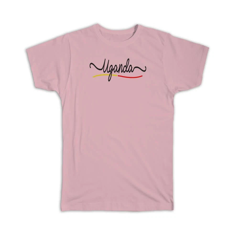 Gift T-Shirt : Uganda Flag Colors Ugandan Travel Expat Country Minimalist