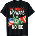 Retro Vintage No Wars No ICE No Kings US Flag Unisex T-Shirt