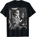 Christmas Santa Claus Merry X-Mas Funny Cat Selfie Men Women T-Shirt