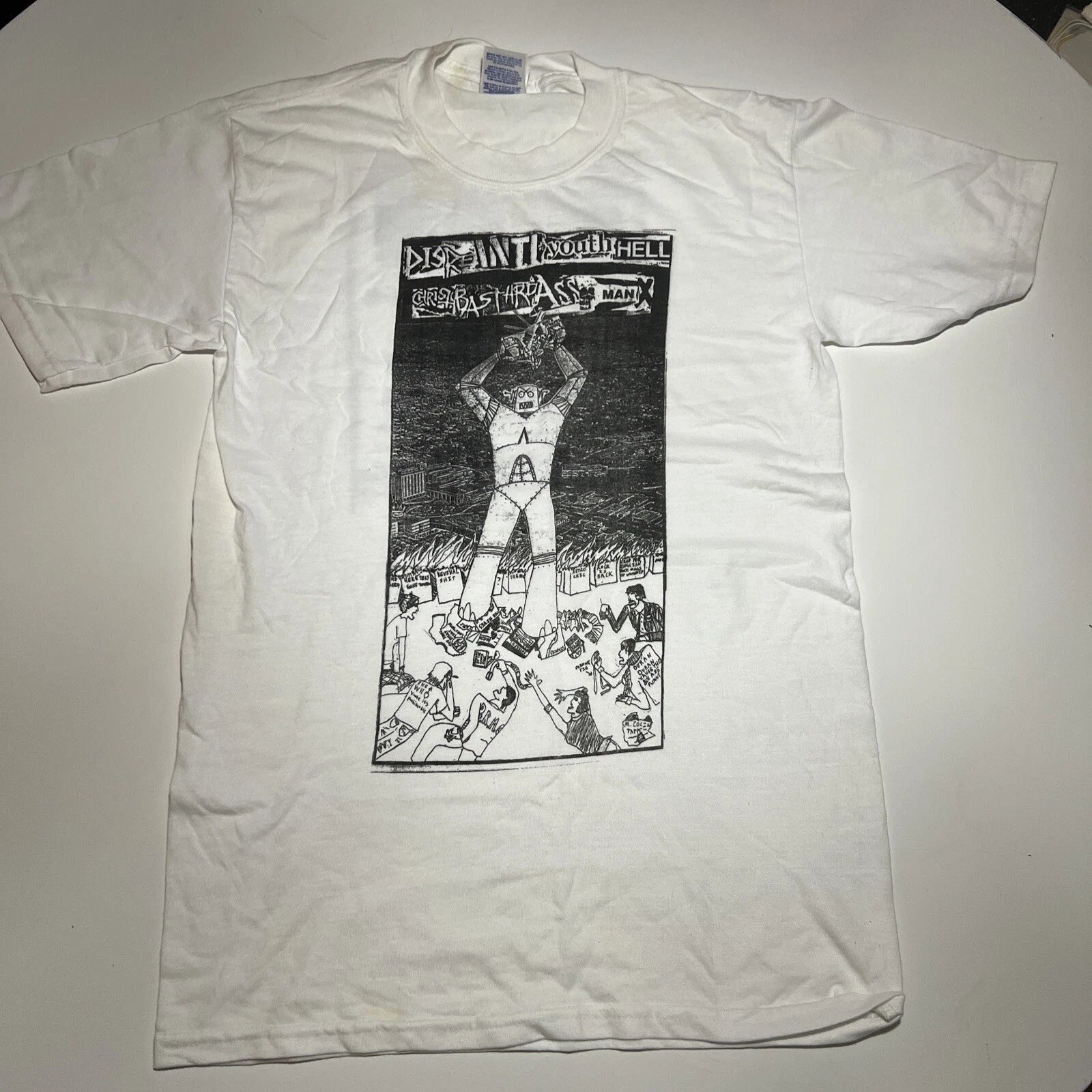 DISREANTIYOUTHHELLCHRISTBASTARDASSMANX TOUR SHIRT 2003 ORIGINAL POWER VIOLENCE